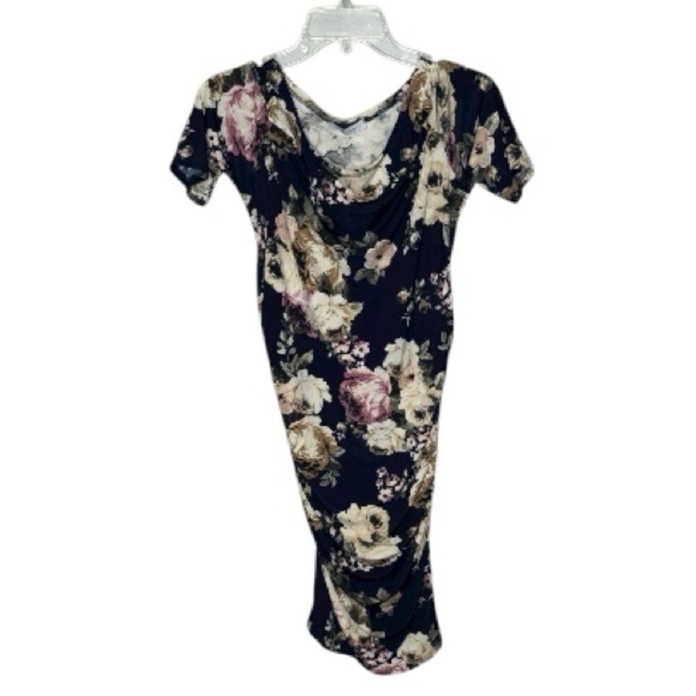 My Bump Black Floral Off Shoulder Dress. Size Large.